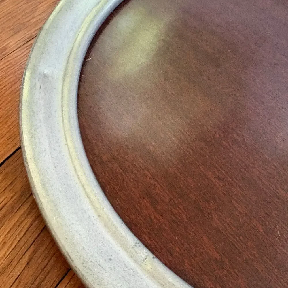 1940s Distinctive American Pewter Formica  Vintage Cocktail Trays Set of 2
